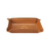 "Keys, Wallet, Phone" Leather Catchall Tray