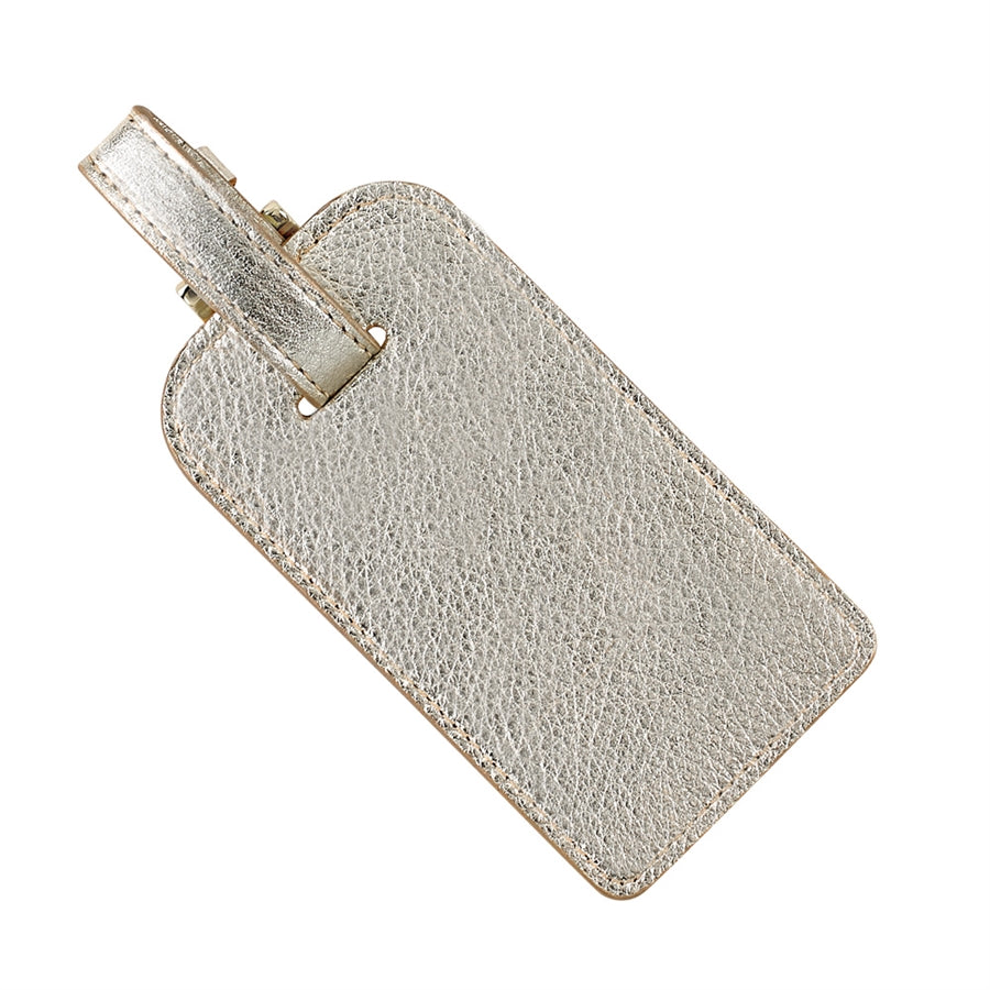 White Leather Luggage Tag