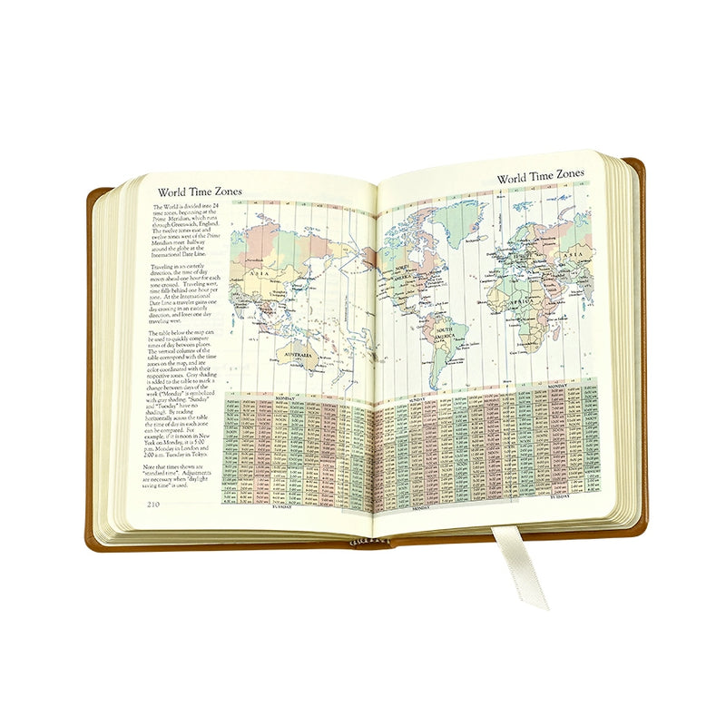 Crane's World Travel Journal Pocket Tan Calf Skin Leather Graphic Maps  Unused